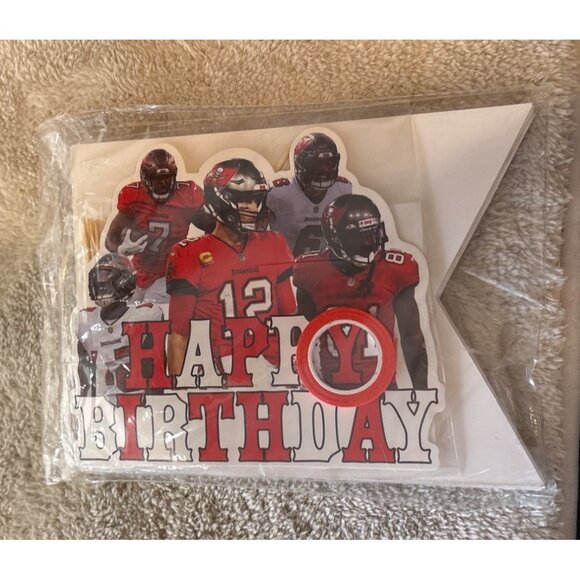 Tampa Bay Buccaneers Happy Birthday Party Banner & Cake Topper Set - Picture 7 of 7